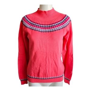 IZOD Womens Coral Mock Neck Sweater Sz Medium